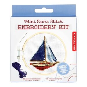 Sailboat Mini Cross Stitch Embroidery Kit - Brand new